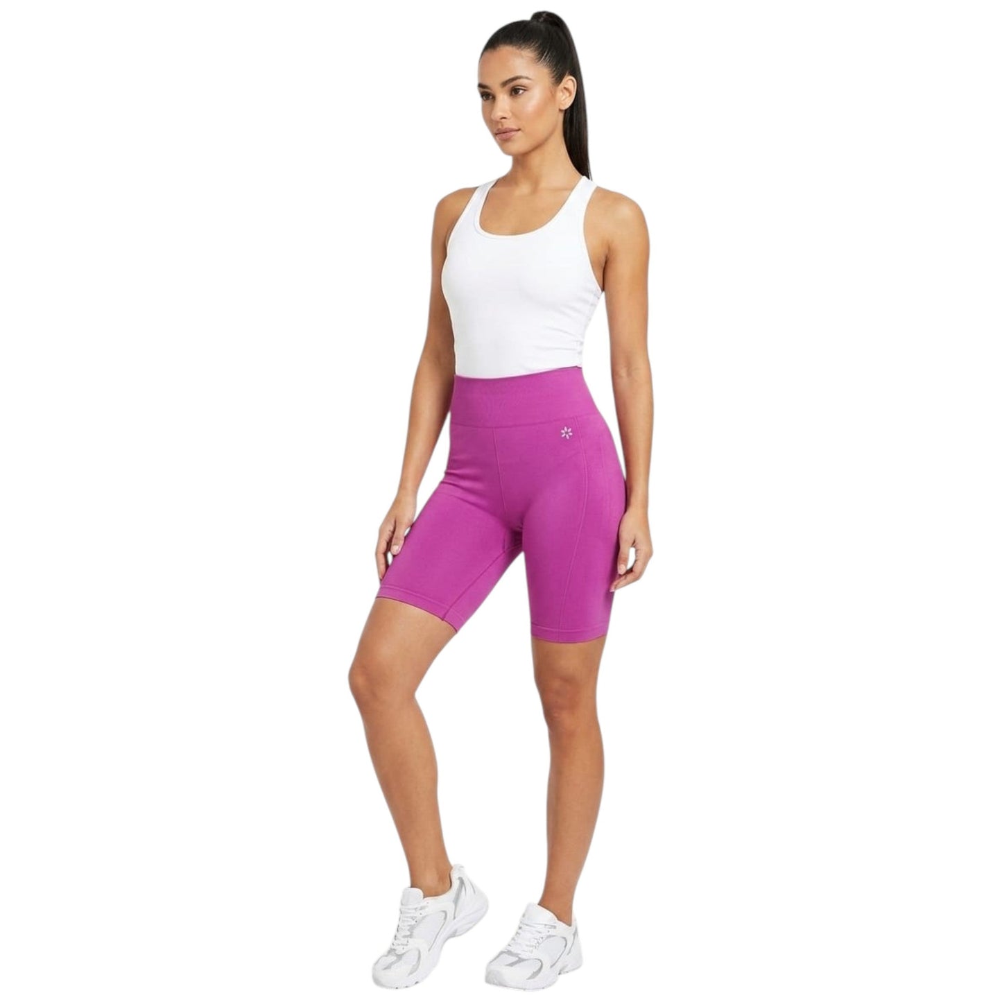Women's Plain Solid Short Legging,Dark Fuchsia