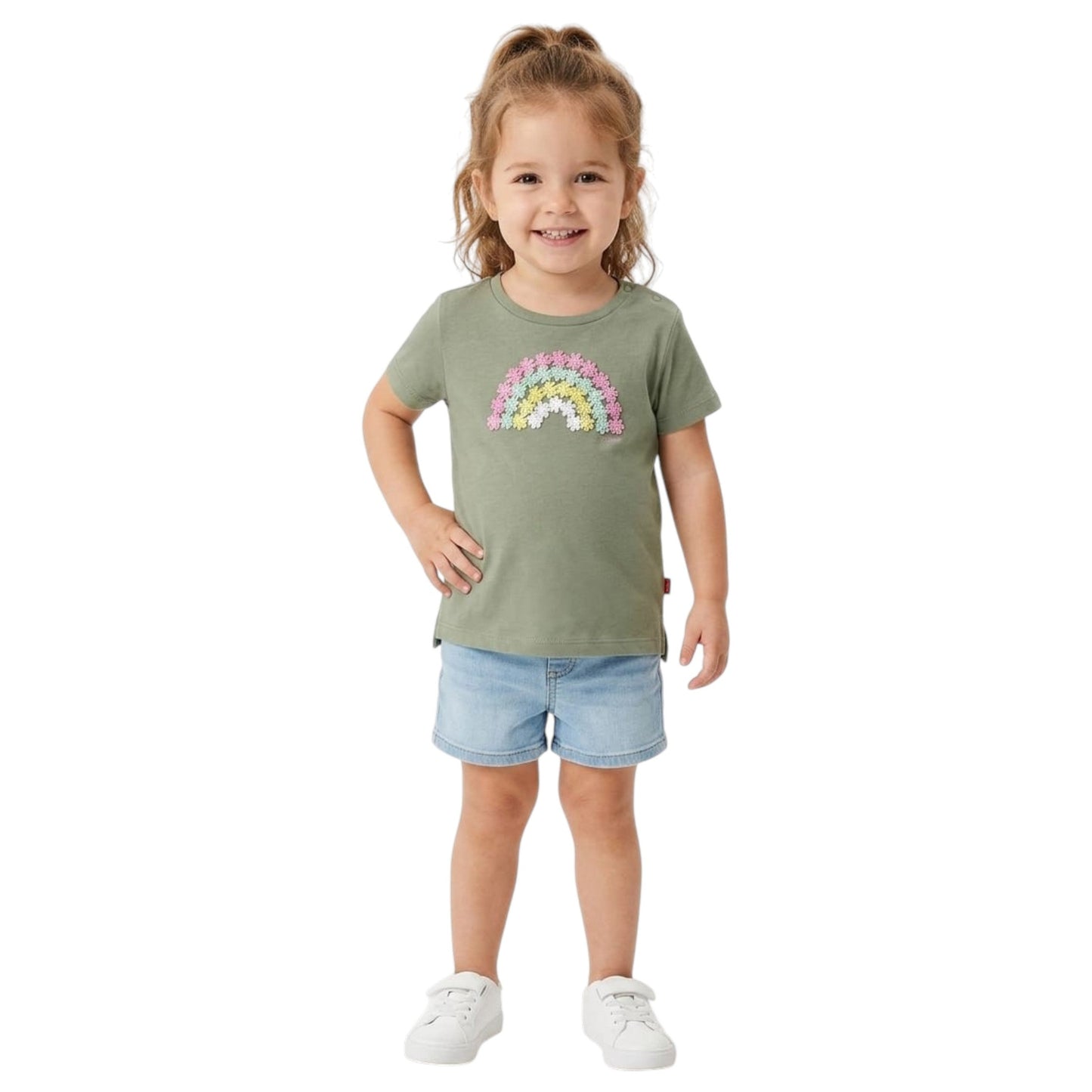 Kids Girl's Printed Top,Olive