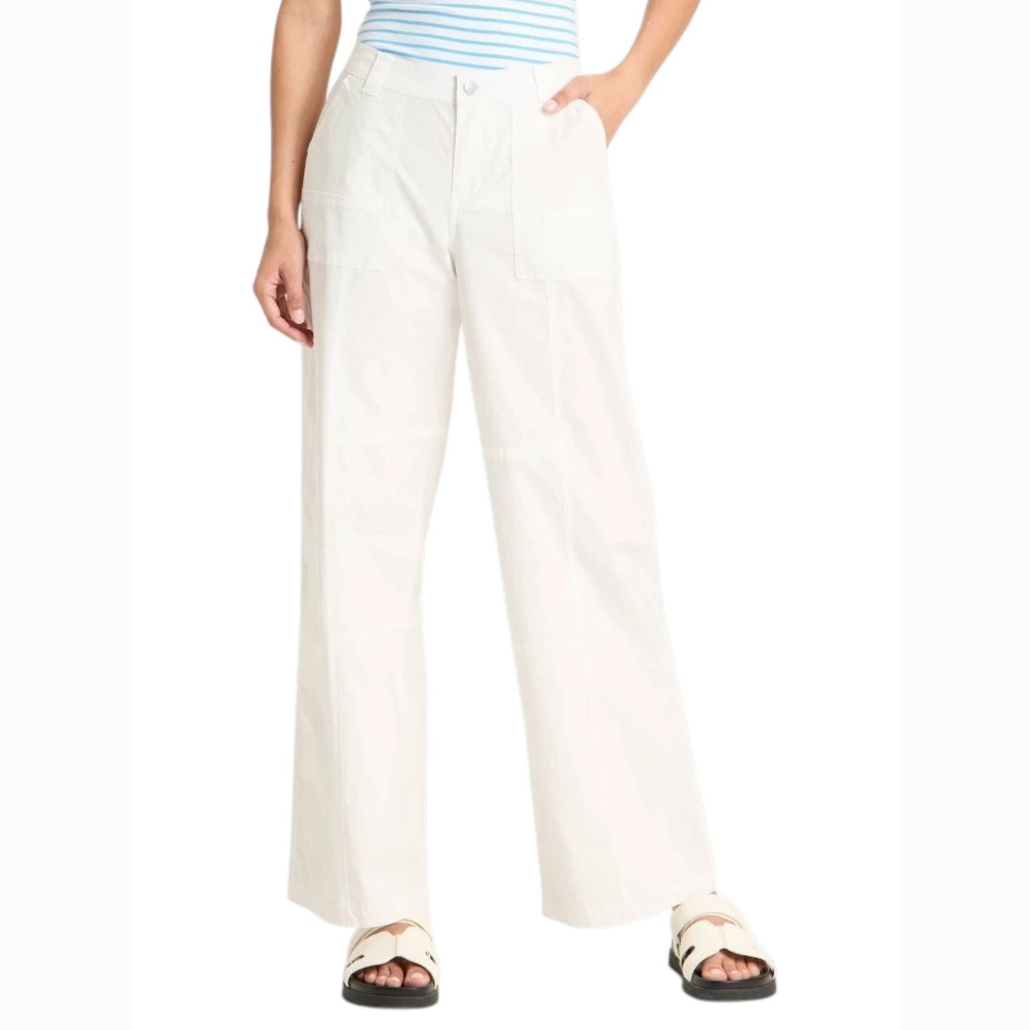 Women's Plain Solid Pant,White