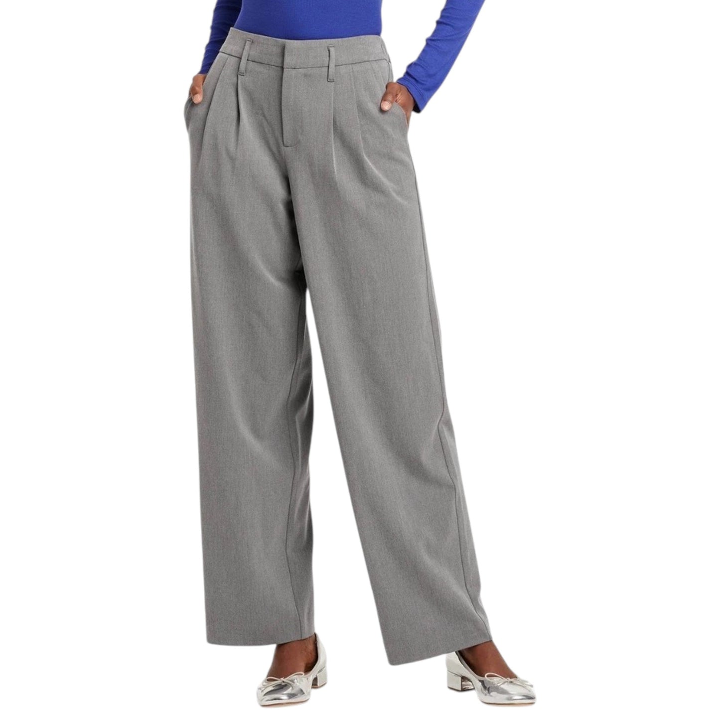 Women's Plain Solid Classic Pant,Grey