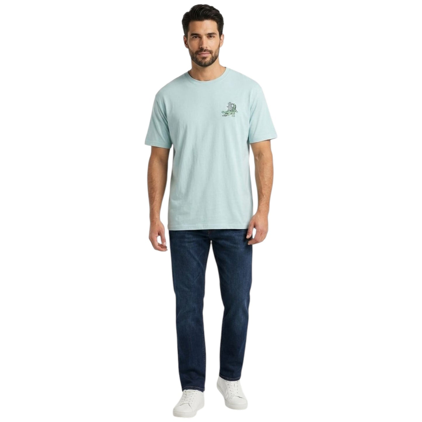 Men's Printed Back Top,Light Blue