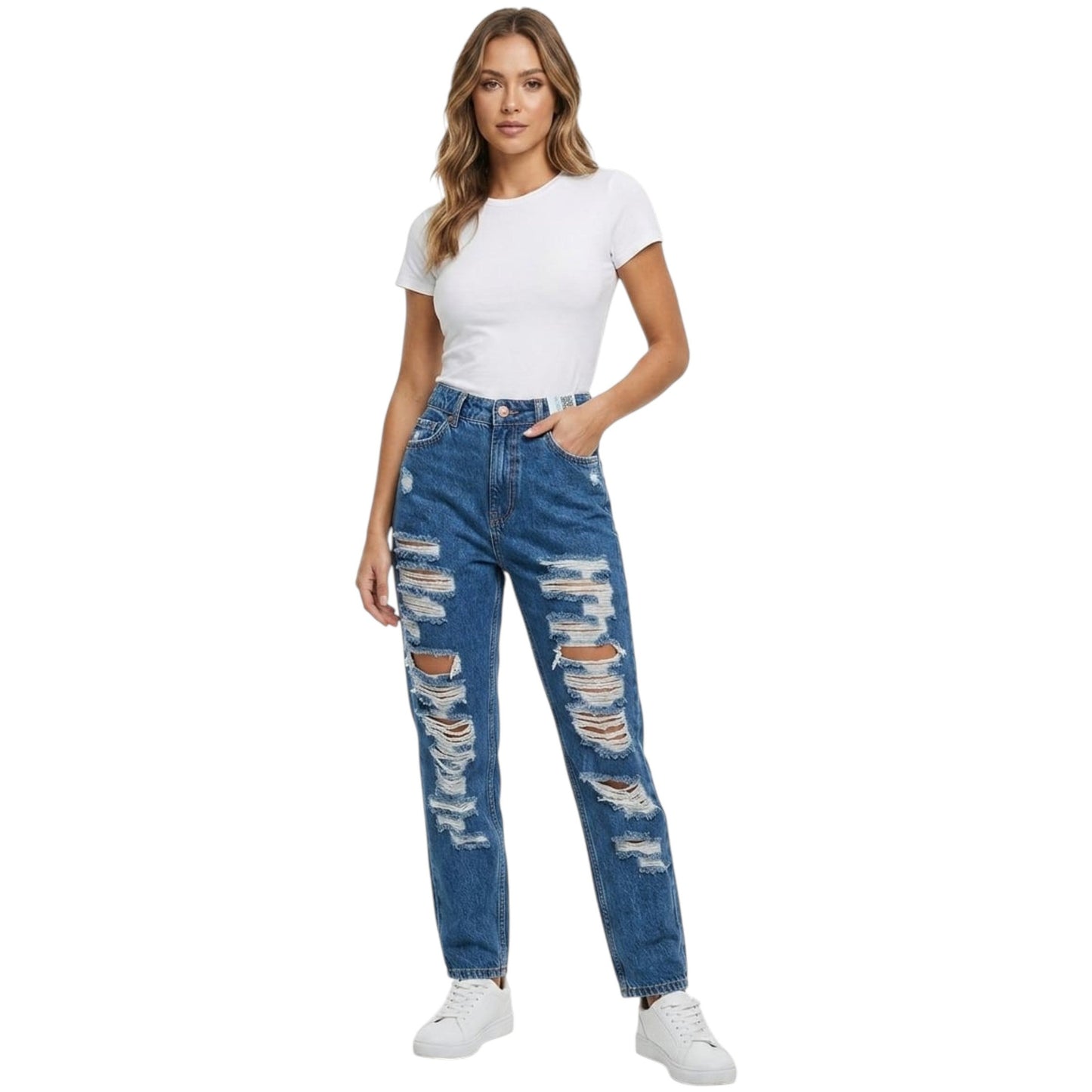 Women's Ripped Jeans,Blue