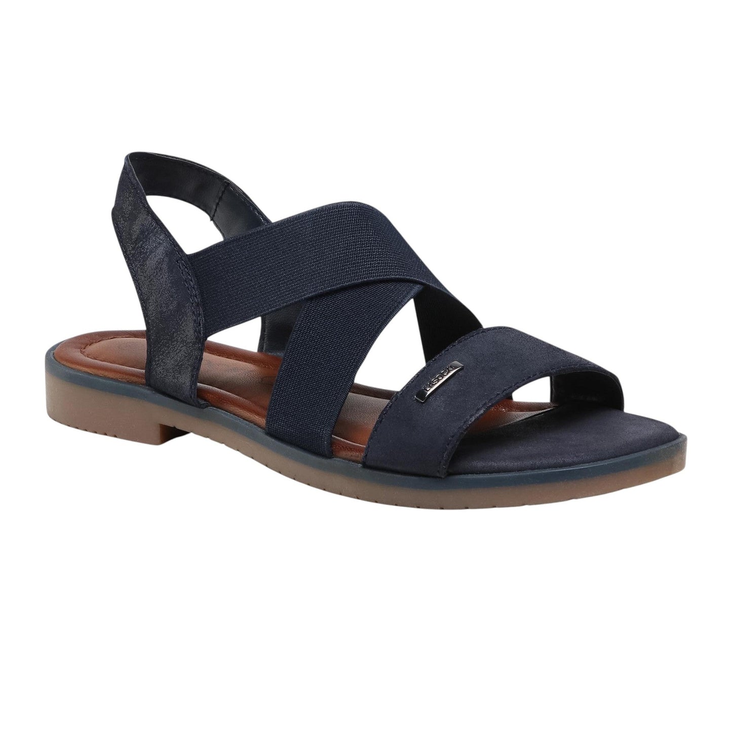 Women's Ribbed Sandals,Navy