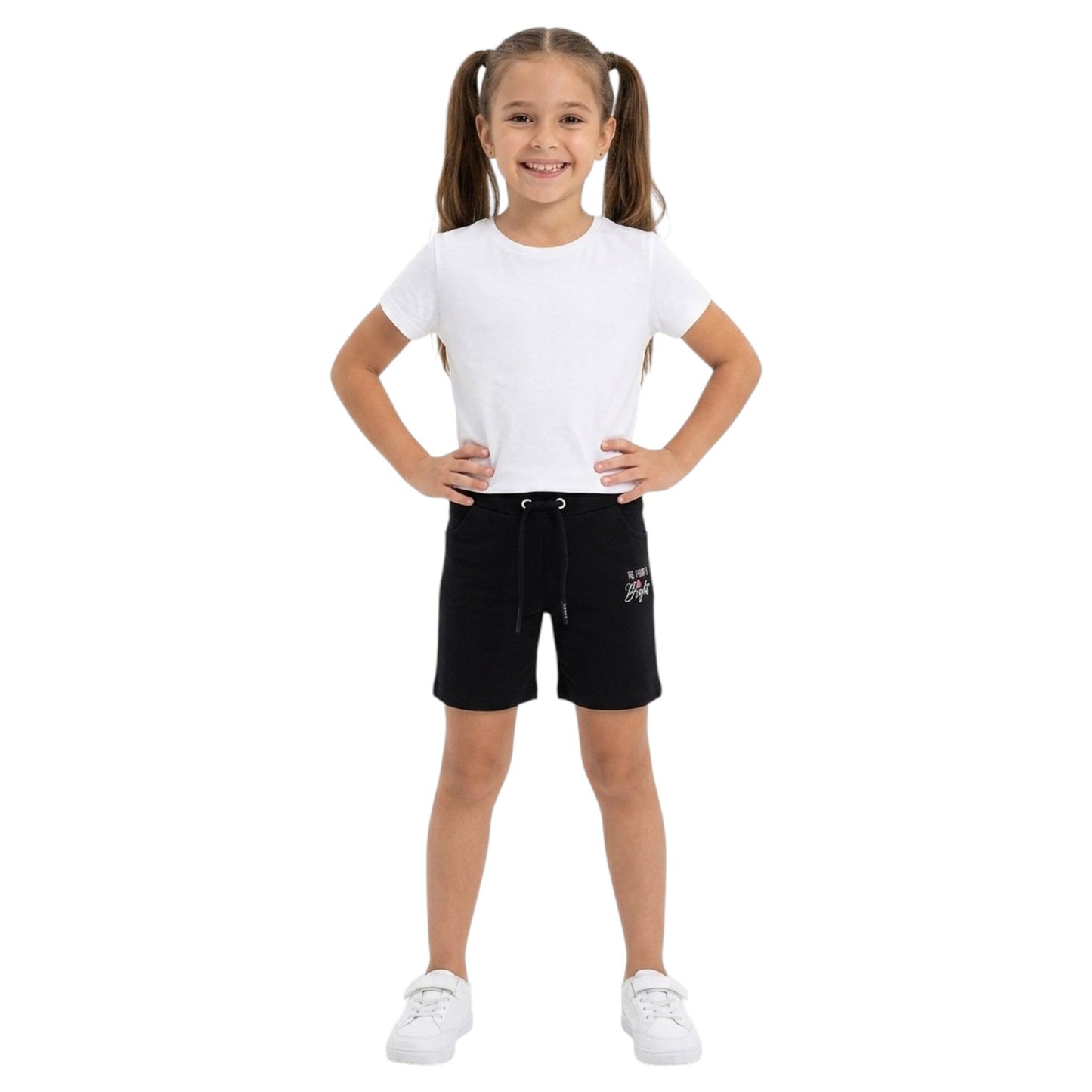 Kids Girl'd Printed Short,Black