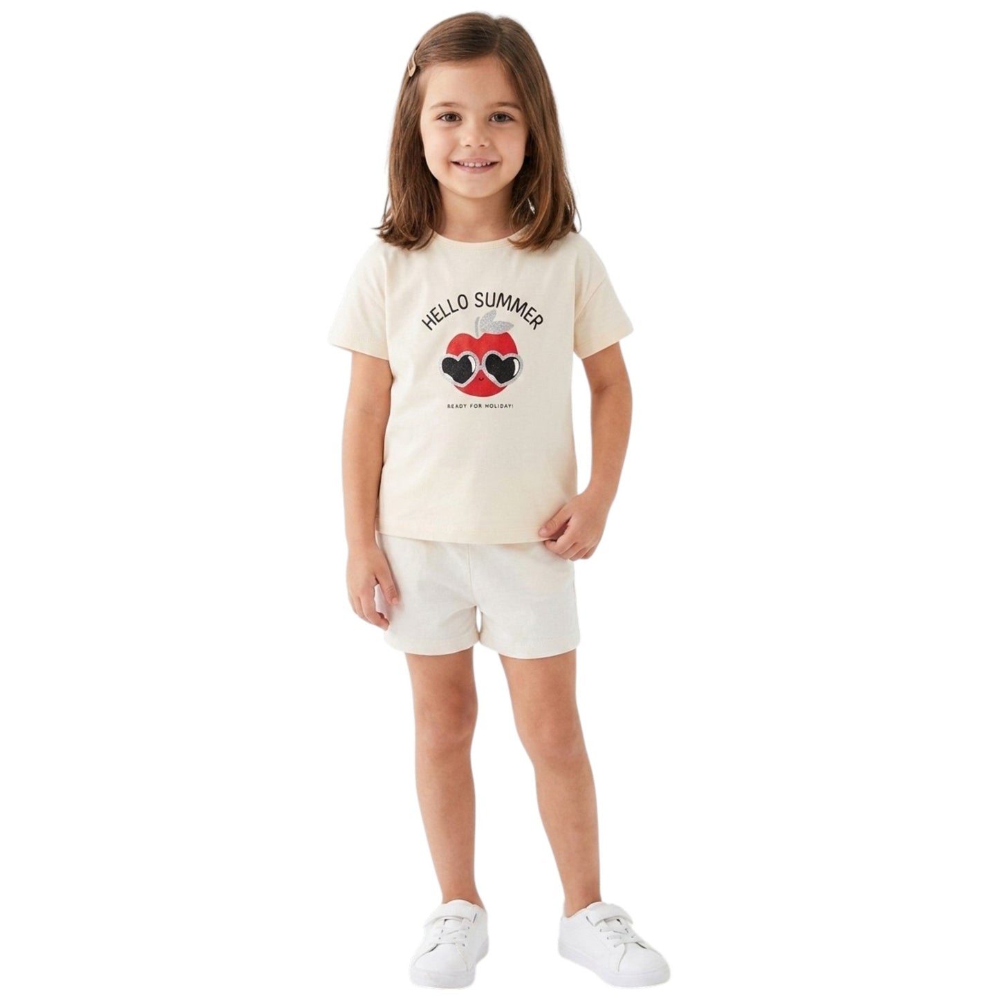 Kids Girl's Printed Top,Light Beige