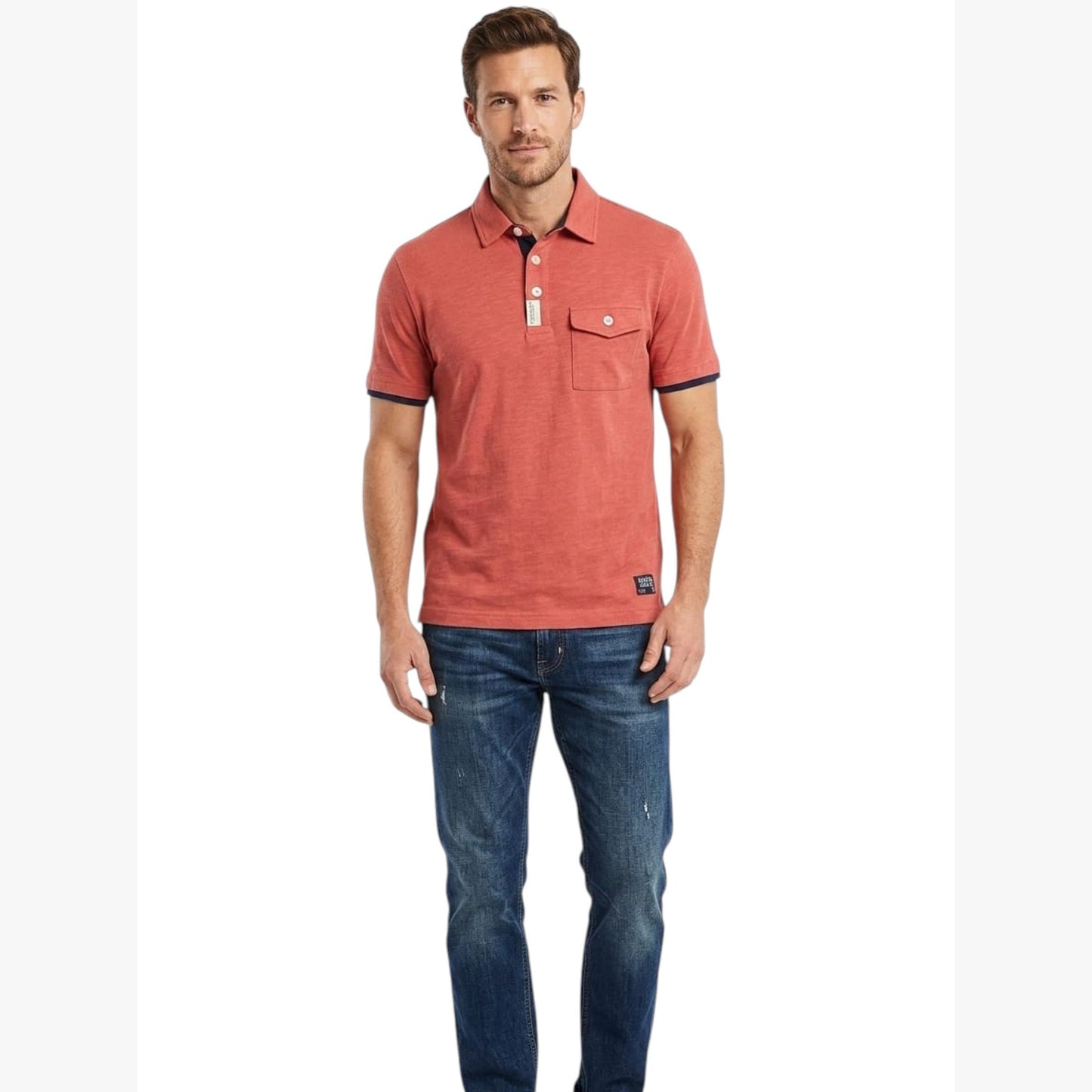 Men's Plain Top,Dark Coral