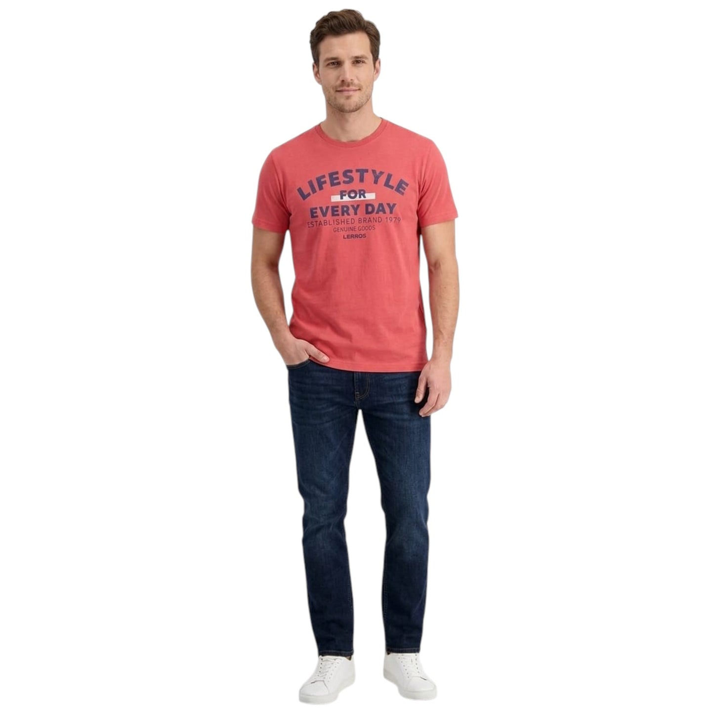 Men's Printed Top,Brick Red