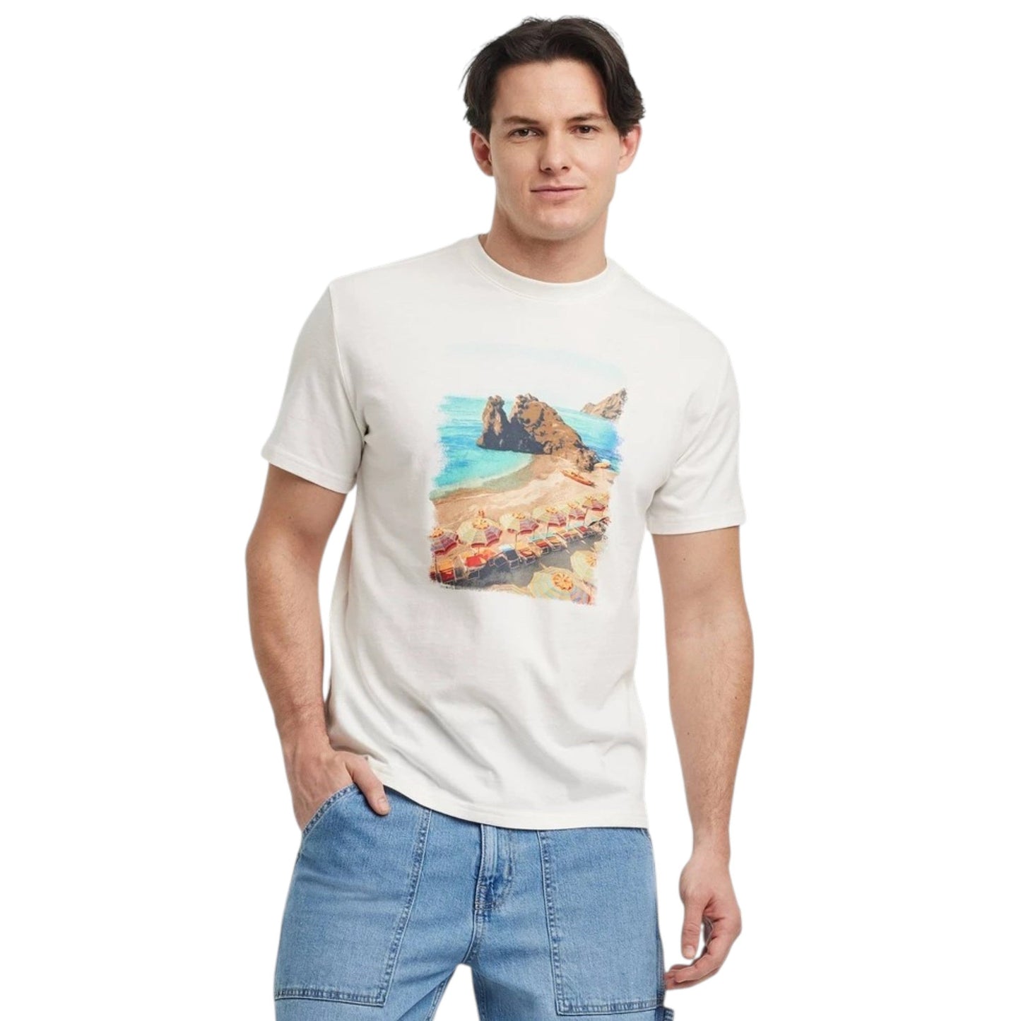 Men's Printed Top,White