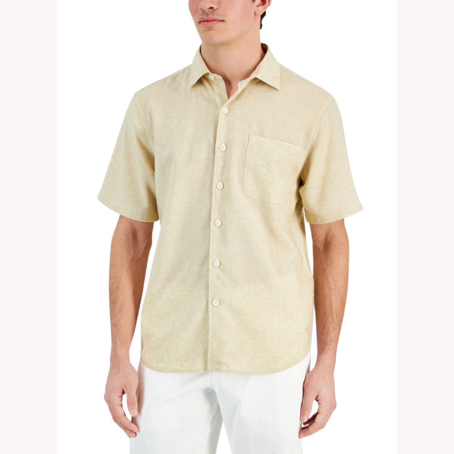 Men's Plain Dress Shirt,Beige