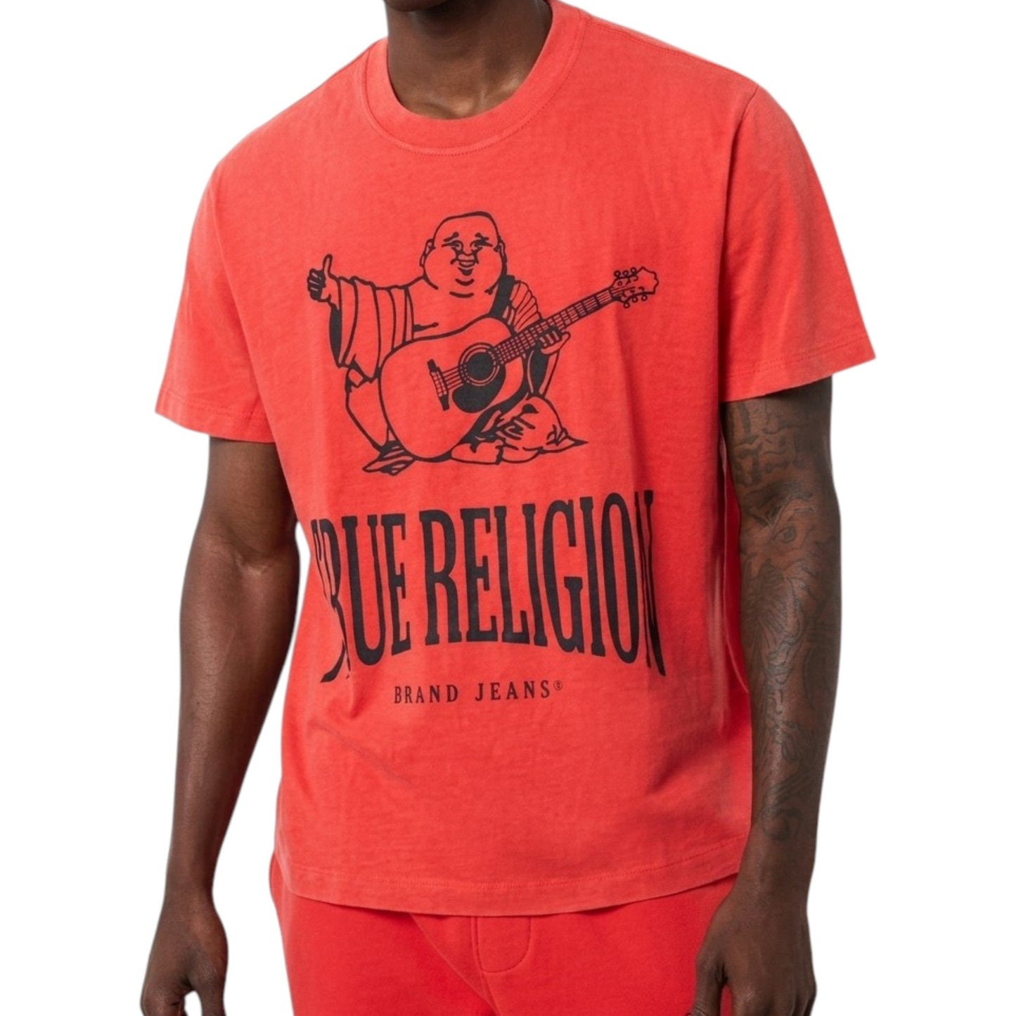 Men's Printed Top,Dark Coral