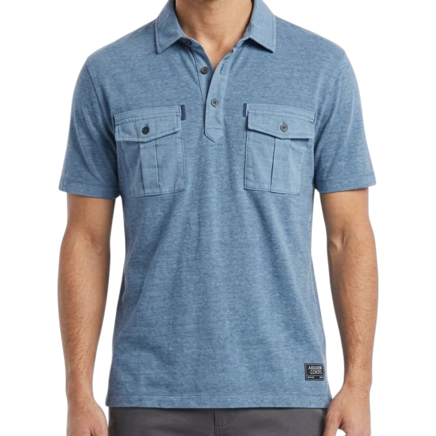 Men's Plain Top,Dusty Blue