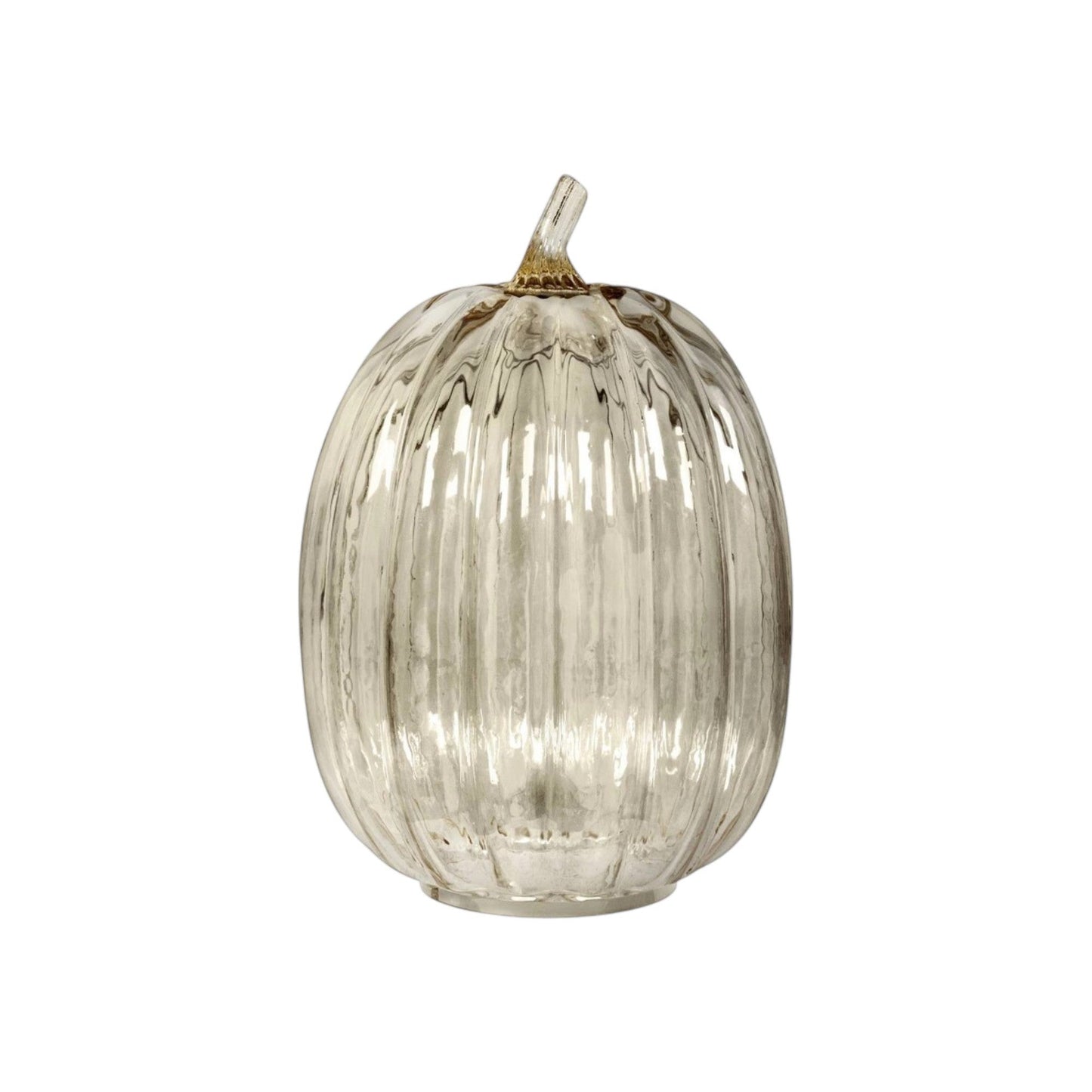 Xl Tall Glass Pumpkin Figurine Champagne