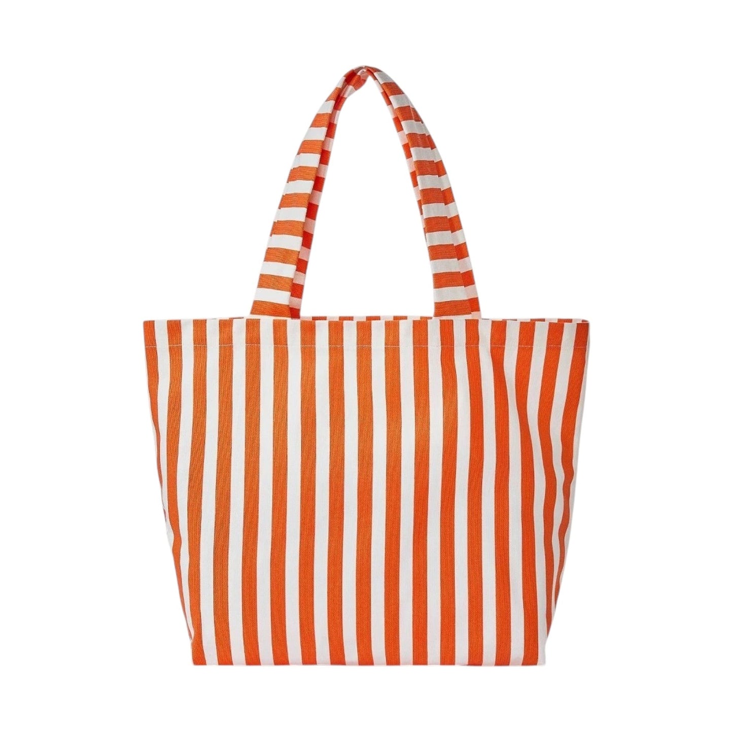Canvas Beach Striped Tote Bag