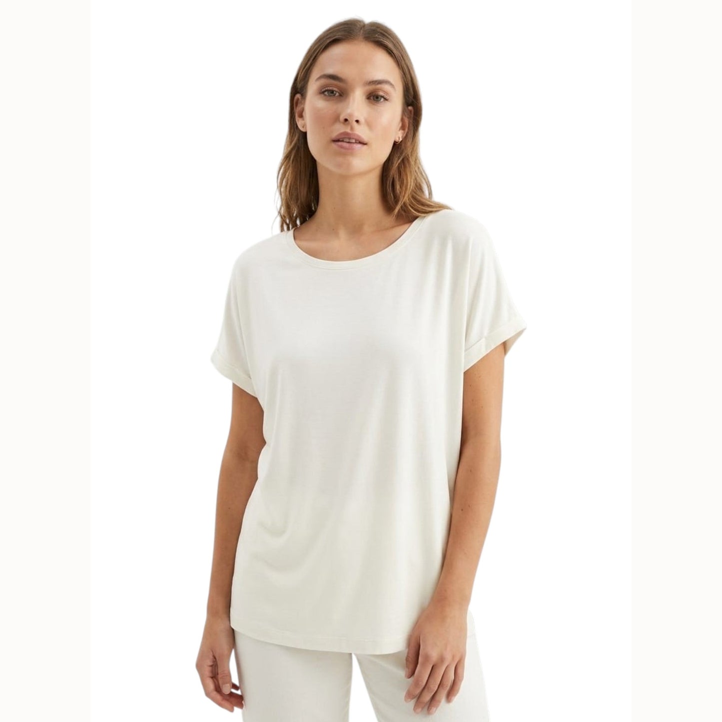 Women's Plain Solid Top,Off White