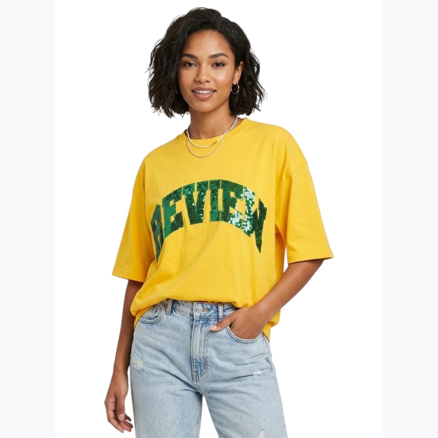 Women's Brand Logo Printed Top,Yellow