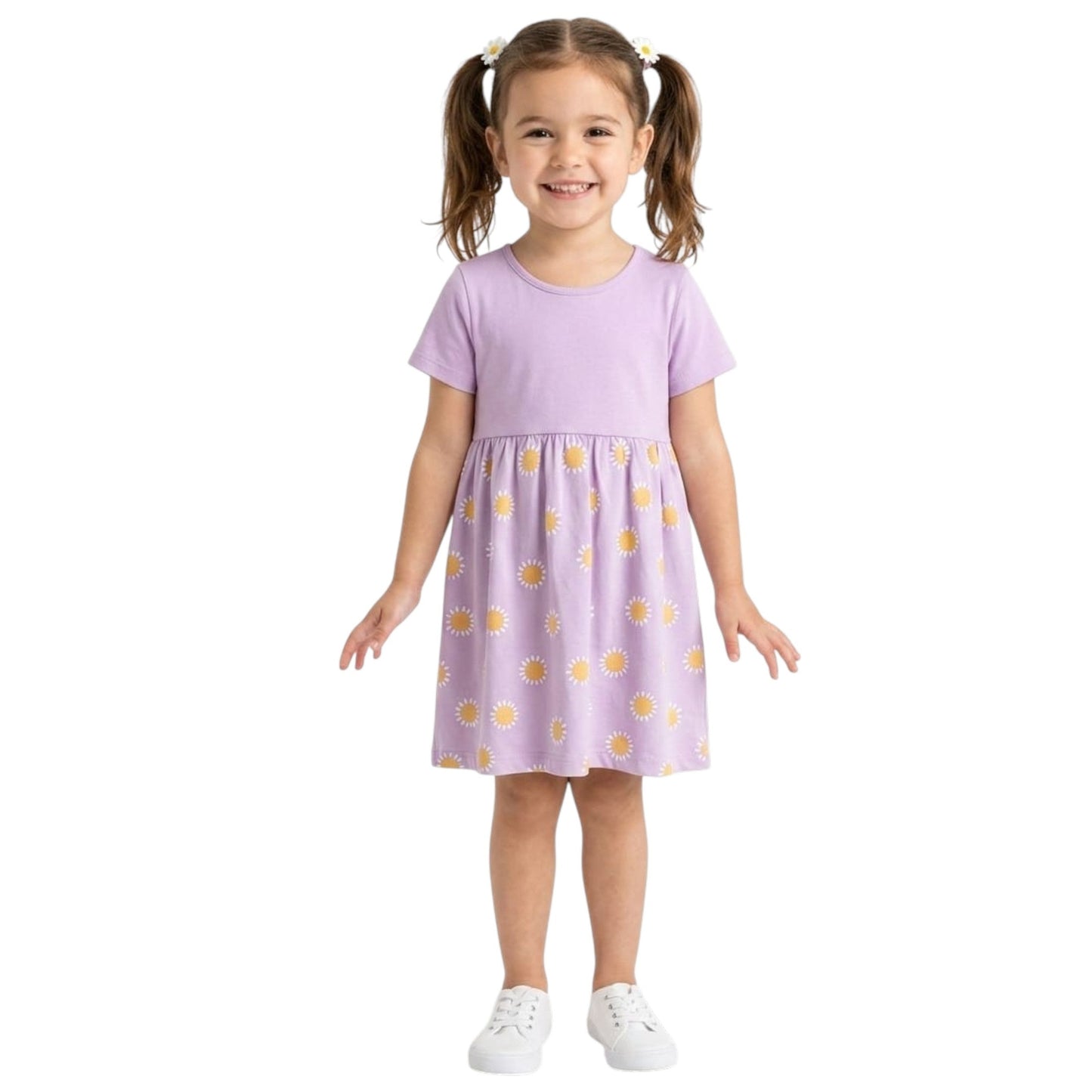 Kids Girl's Printed Dress,Purple
