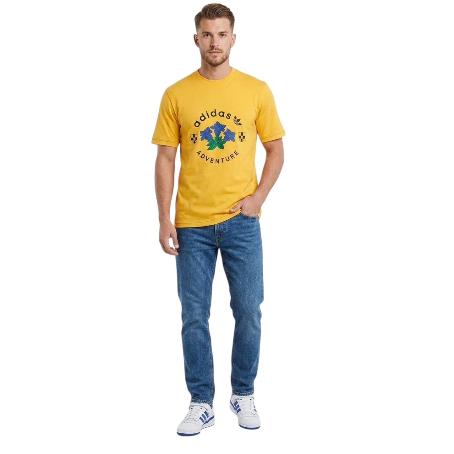 Men's Brand Logo Printed Top,Yellow