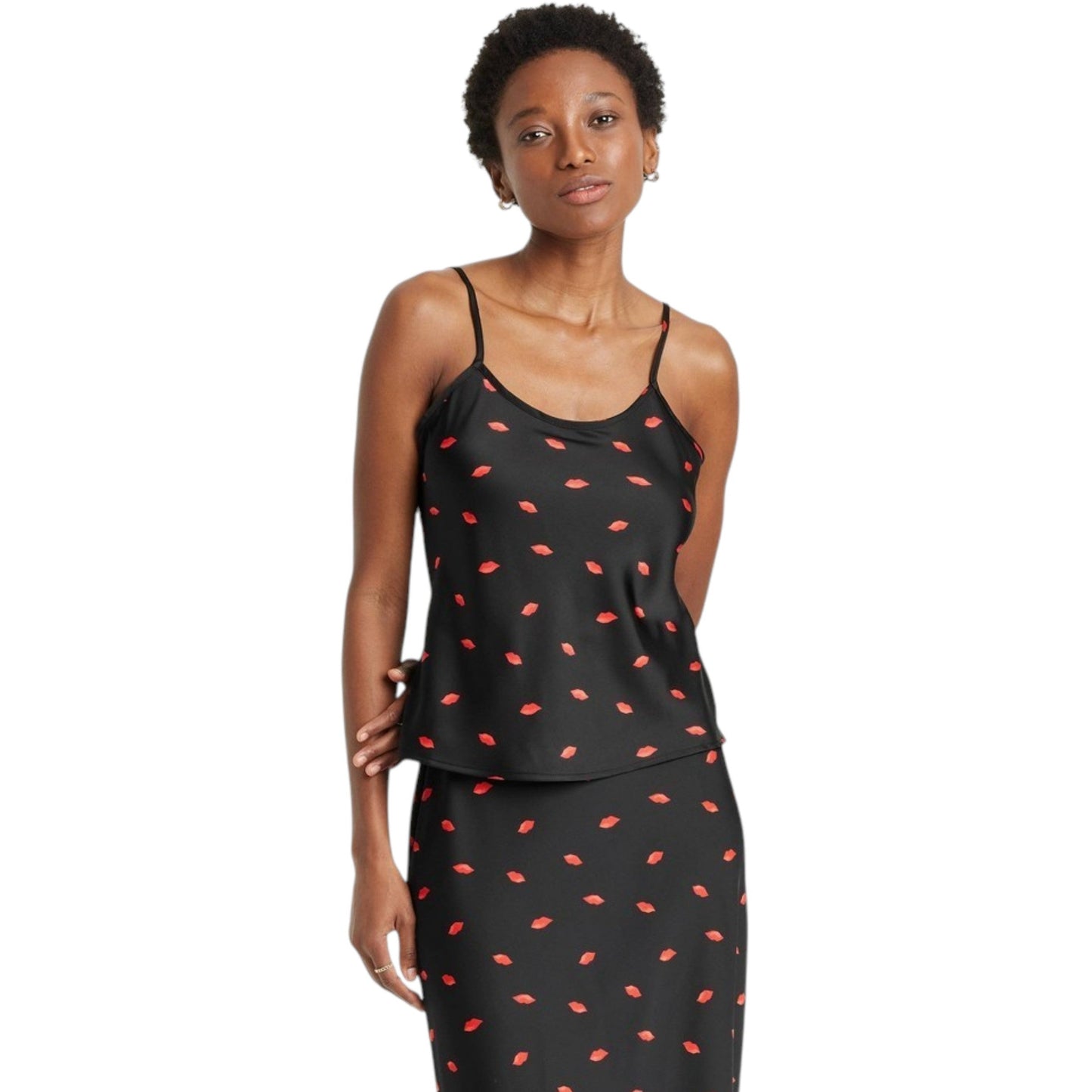 Women's Printed Top,Black