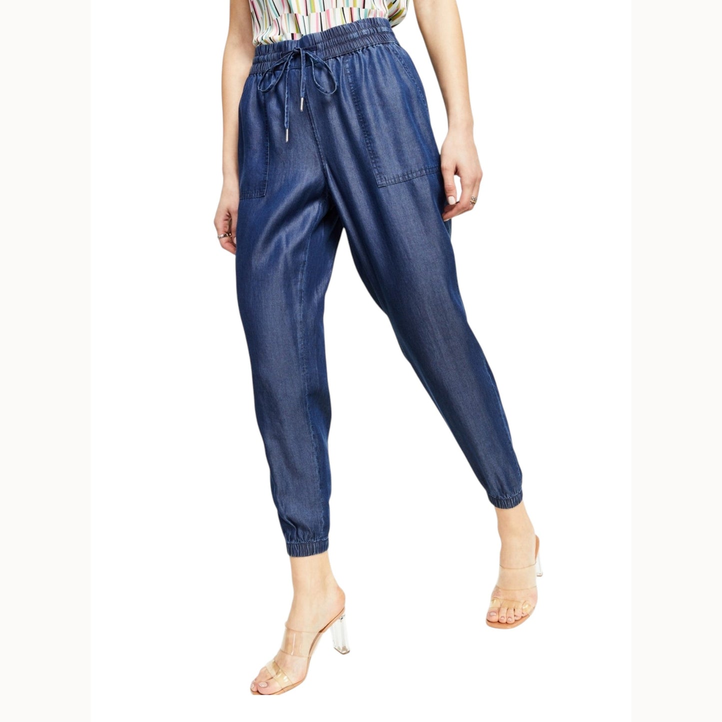 Women's Plain solid Pant,Light Navy