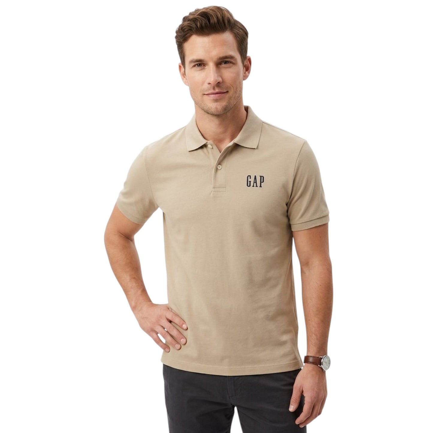 Men's Brand Logo Printed Top,Beige
