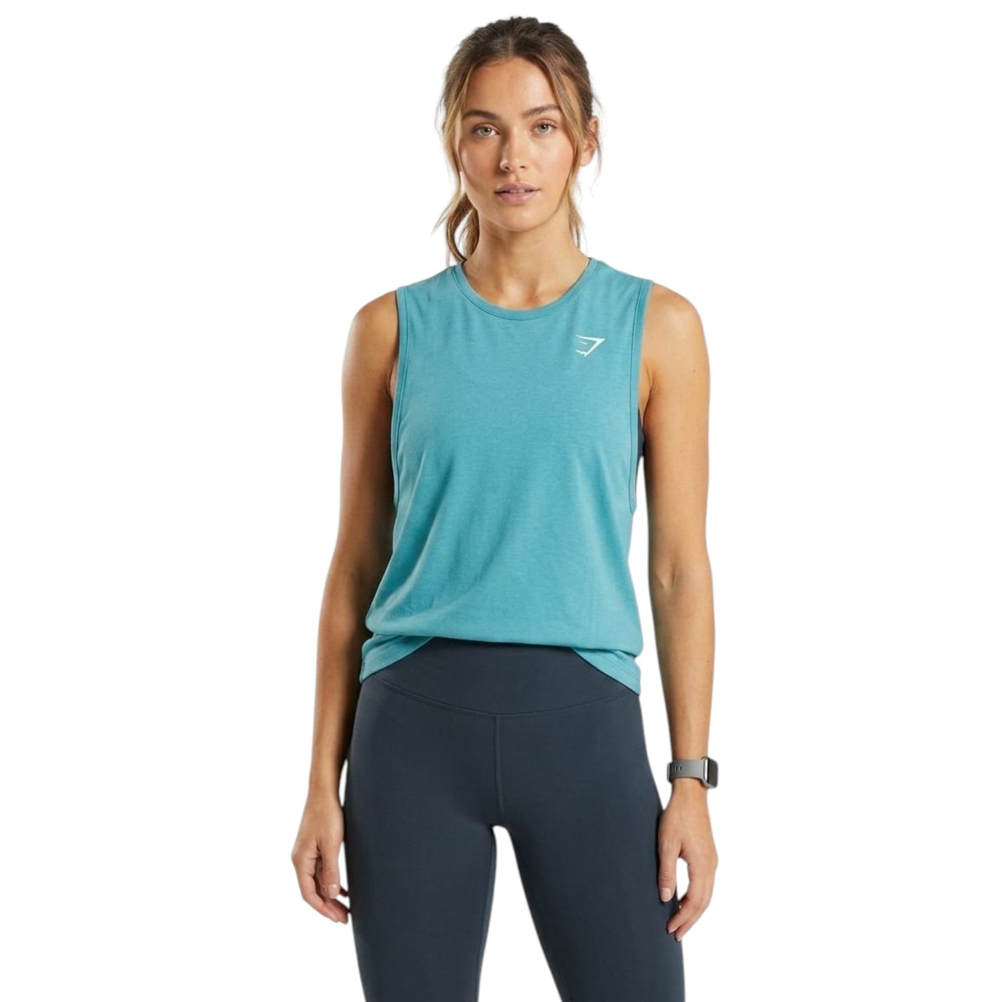 Women's Plain Solid Sport Top,Dark Turquoise