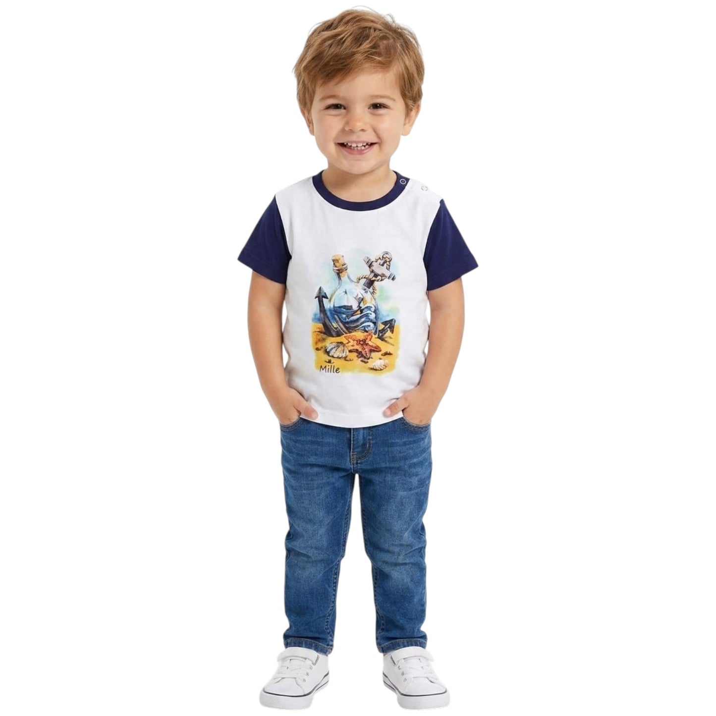 Kids Boy's Printed Top,White