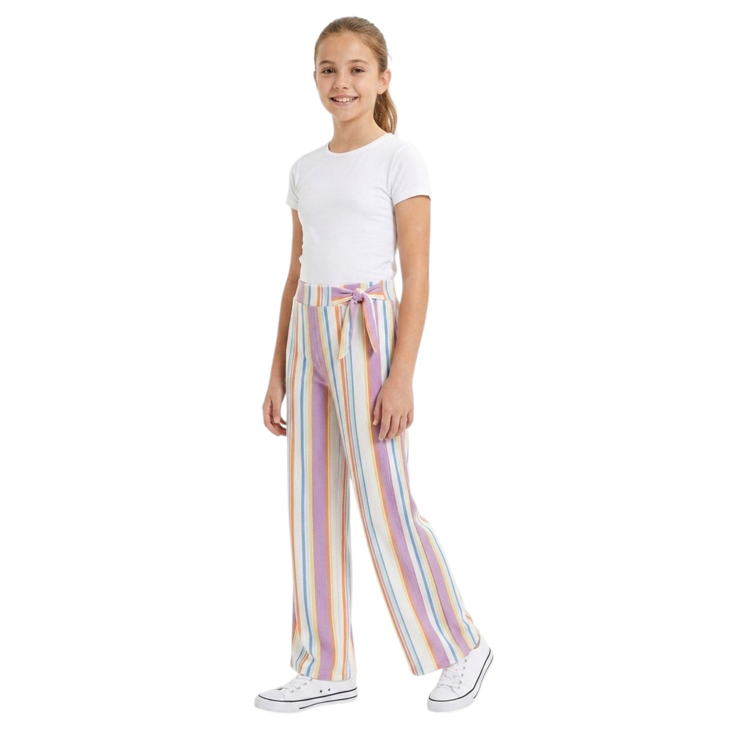 Kids Girl's Colorblocked Stripped Pant,Multi