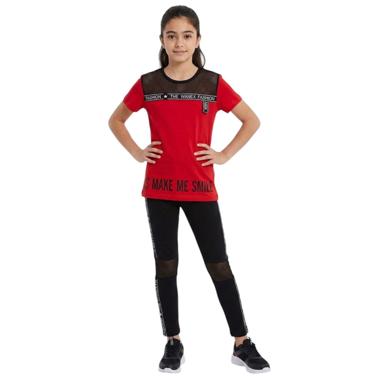 Kids Girl's Printed Pajama Set,Red