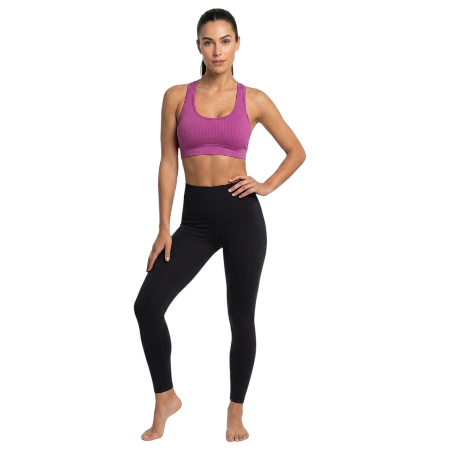 Women's Textured Sport Bra,Mauve