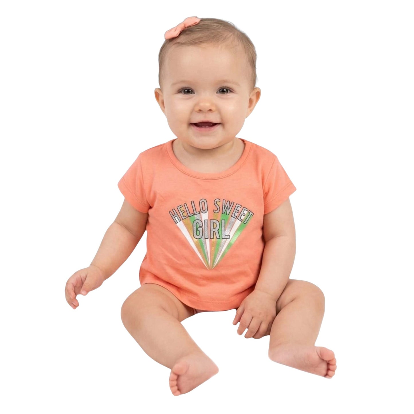 Kids Girl's Printed Top,Light Orange