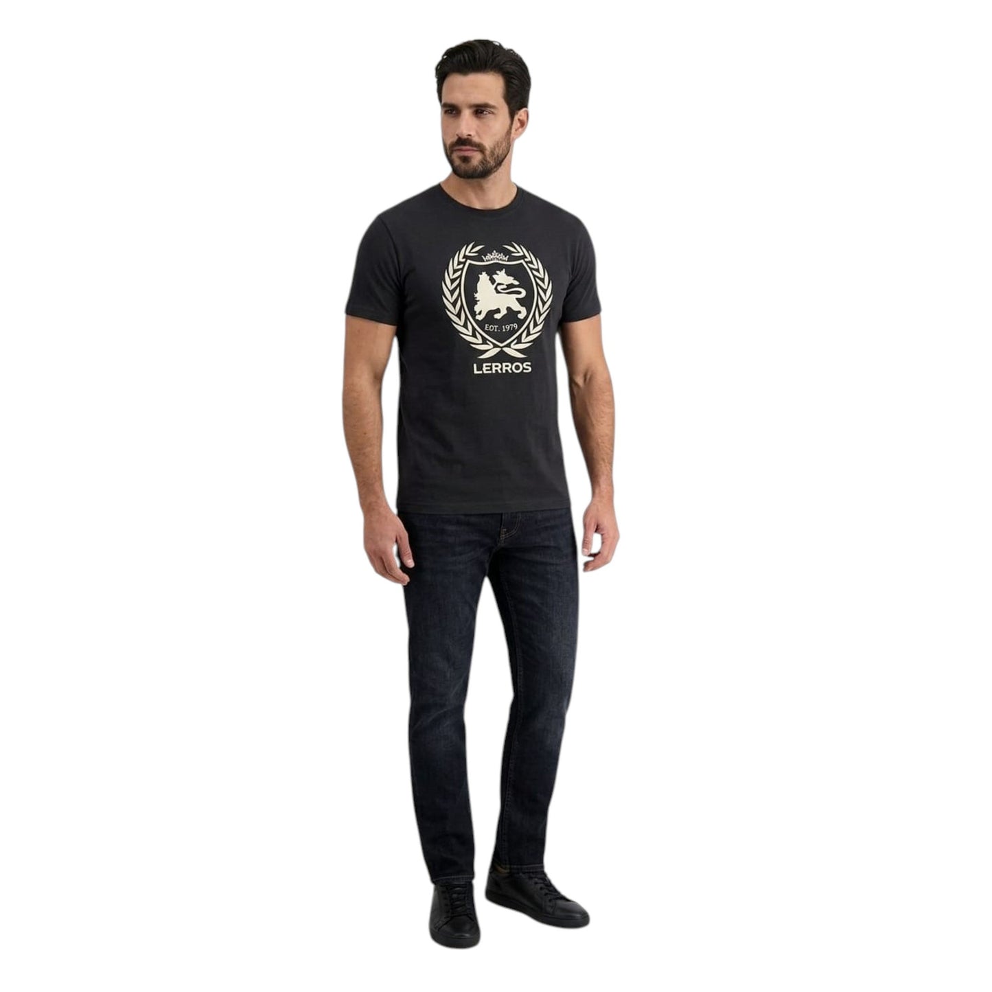 Men's Brand Logo Printed Top,Black