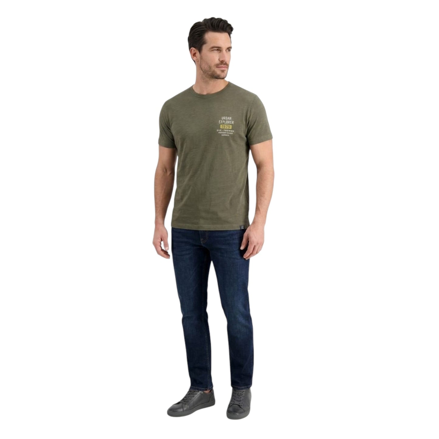 Men's Printed Top,Olive
