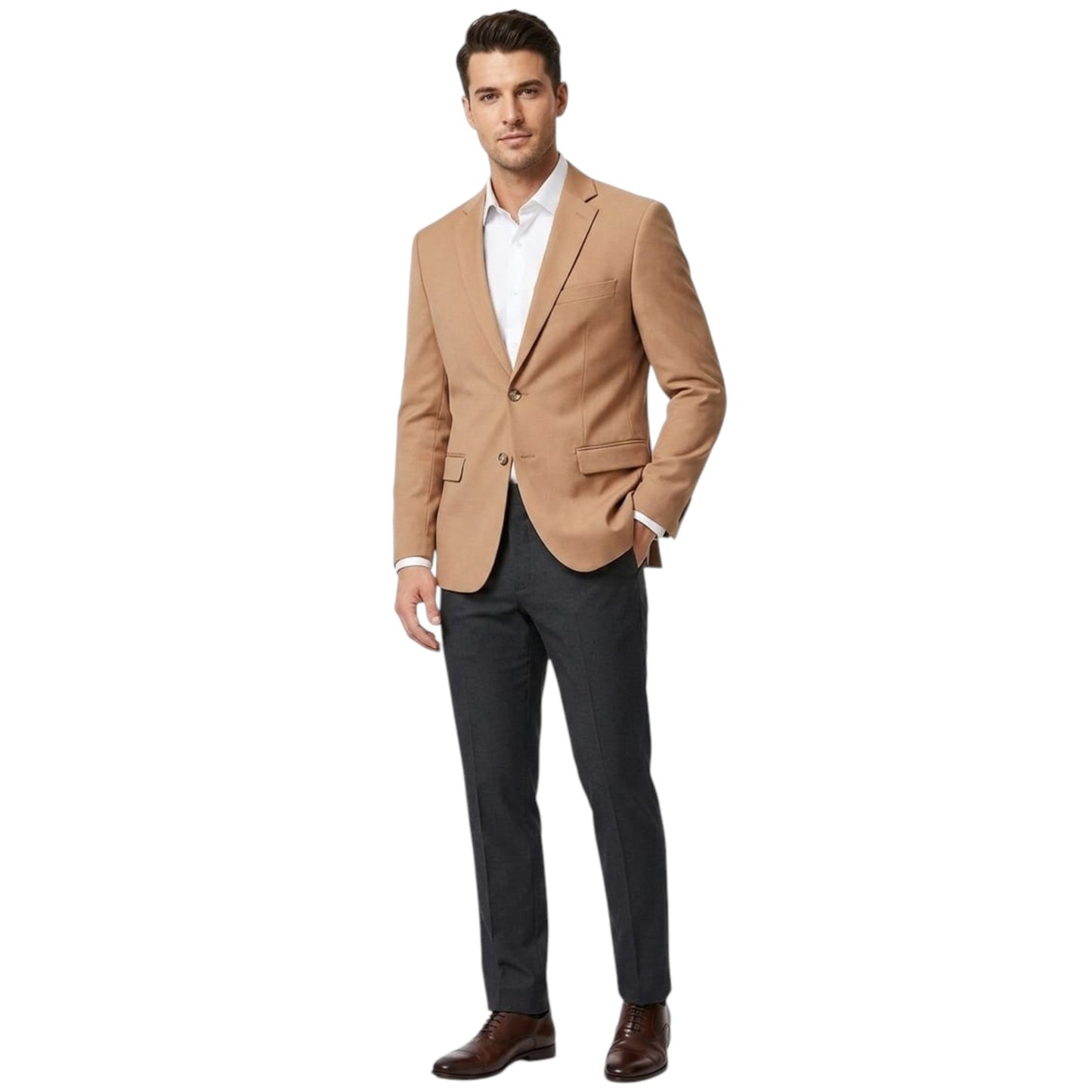 Men's Plain Blazer,Sand