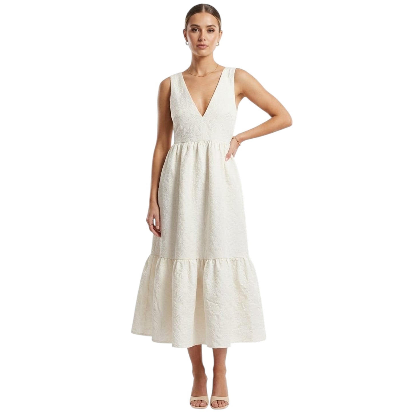 Women's Textured Dress,Off White