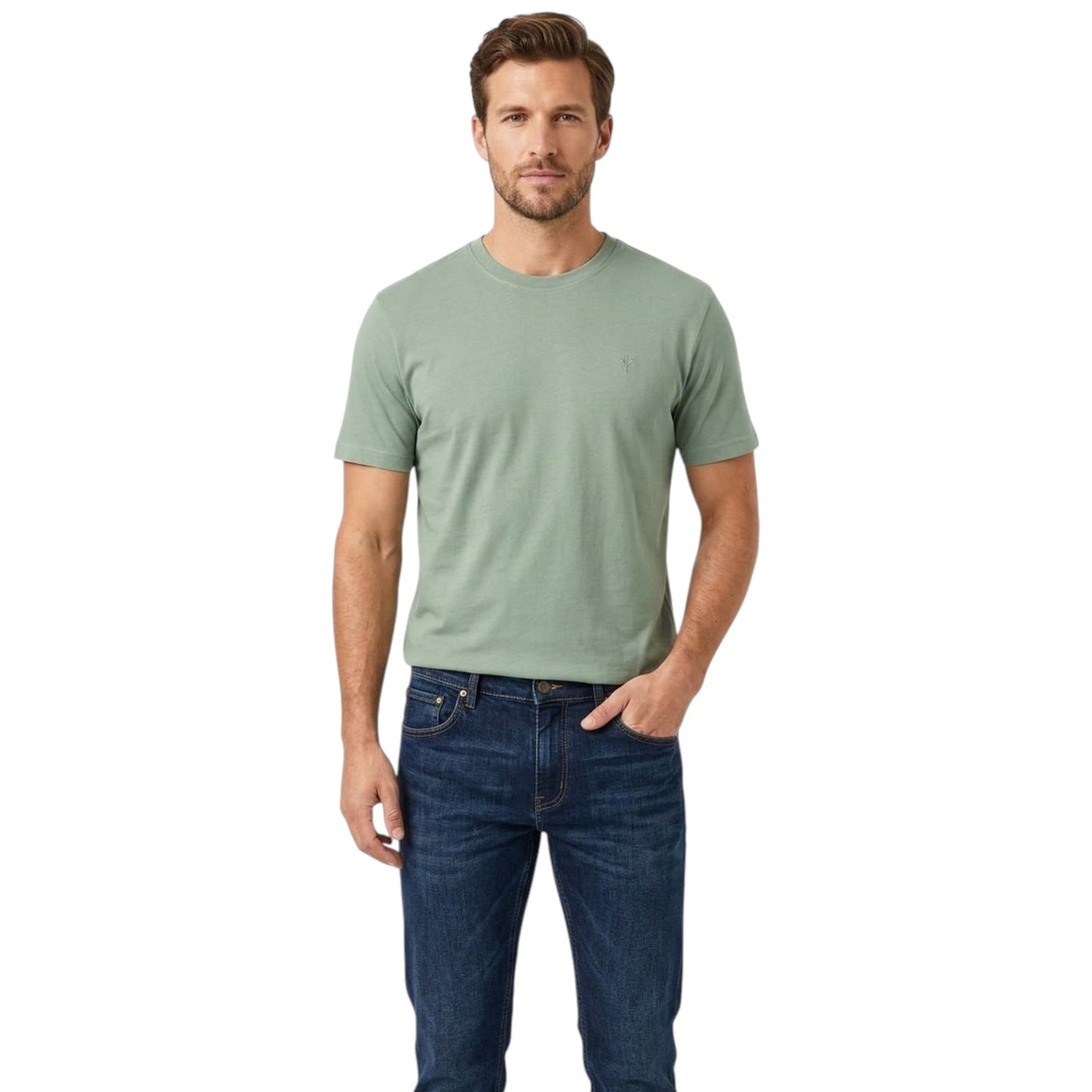 Men's Plain Solid Top,Dark Mint Green