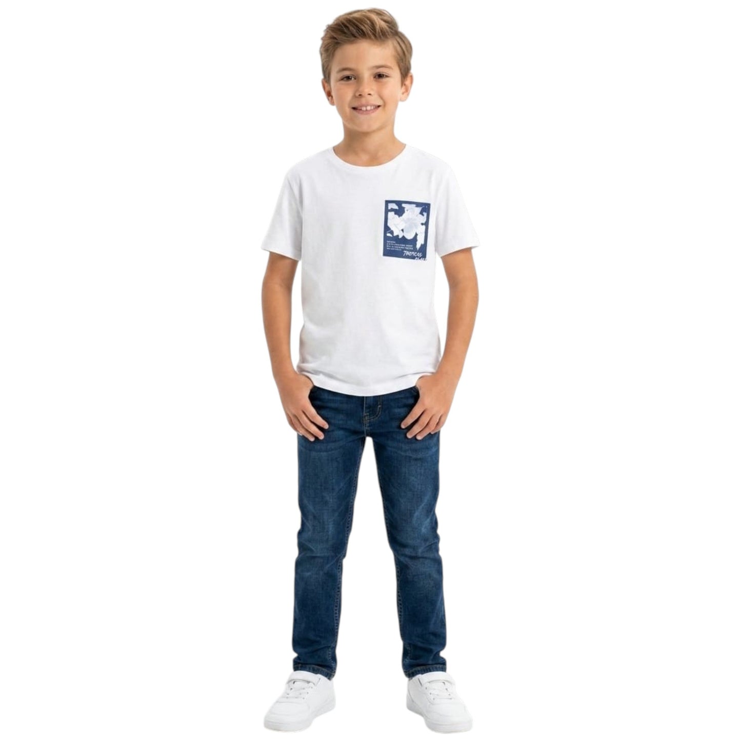 Kids Boy's Printed Top,White