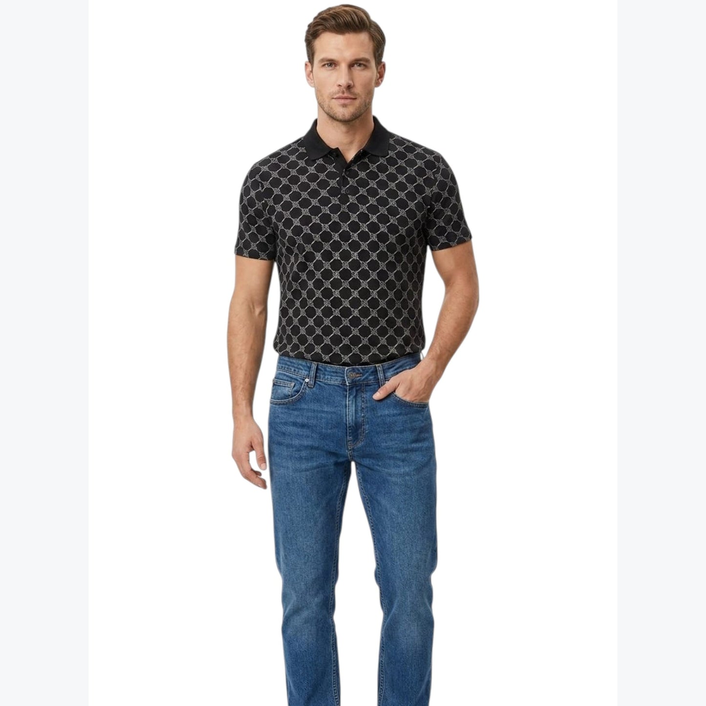 Men's Printed Top,Black