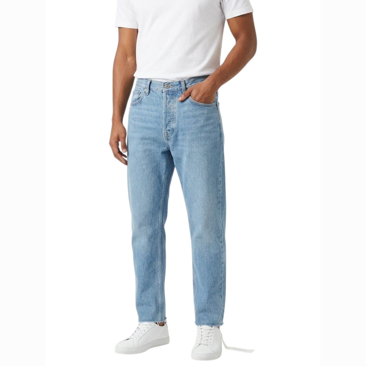 Men's Plain Solid Jeans,Blue