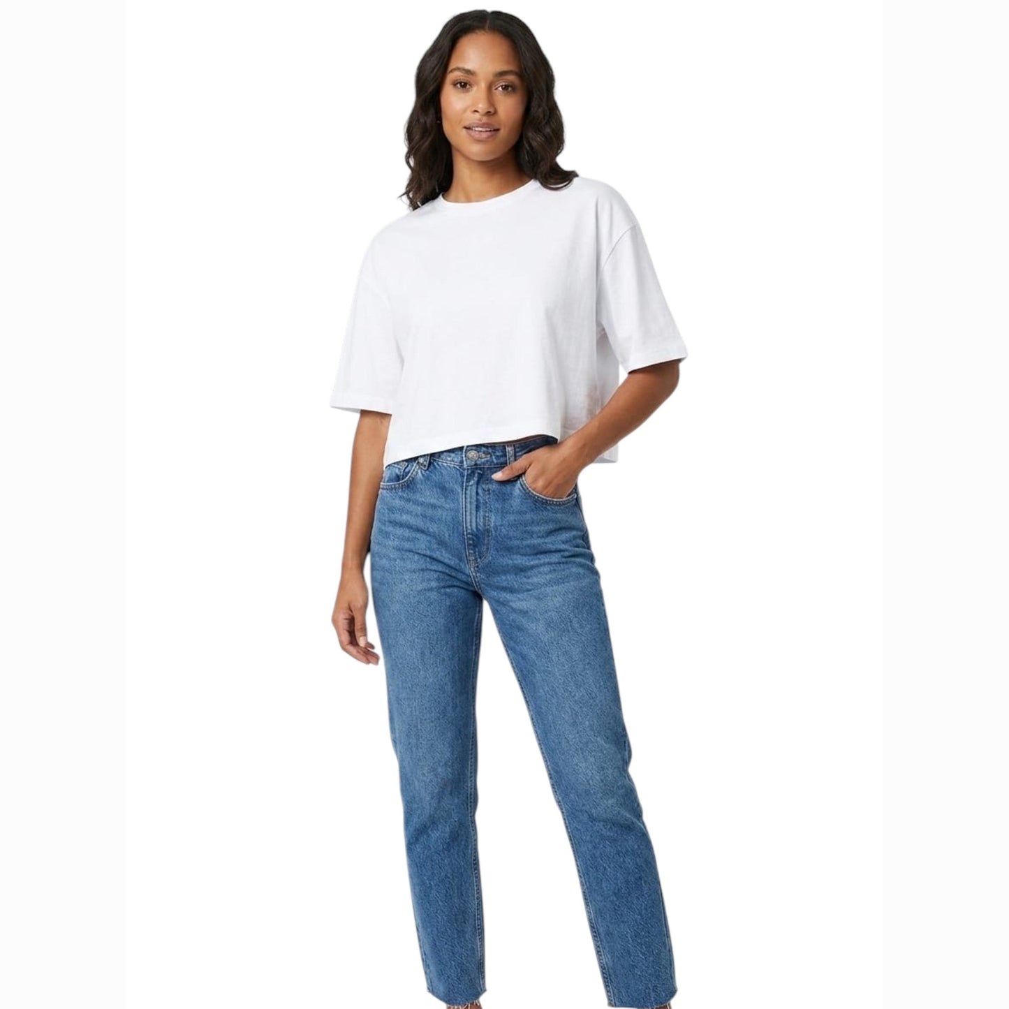 Women's Plain Solid Crop Top,White