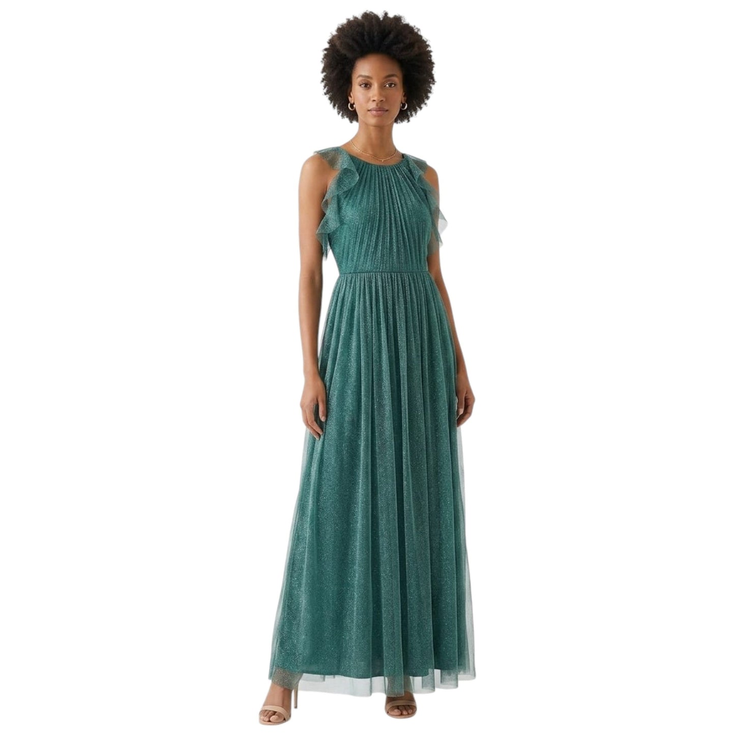 Women's Open Back Textured Shiny Dress,Dark Green