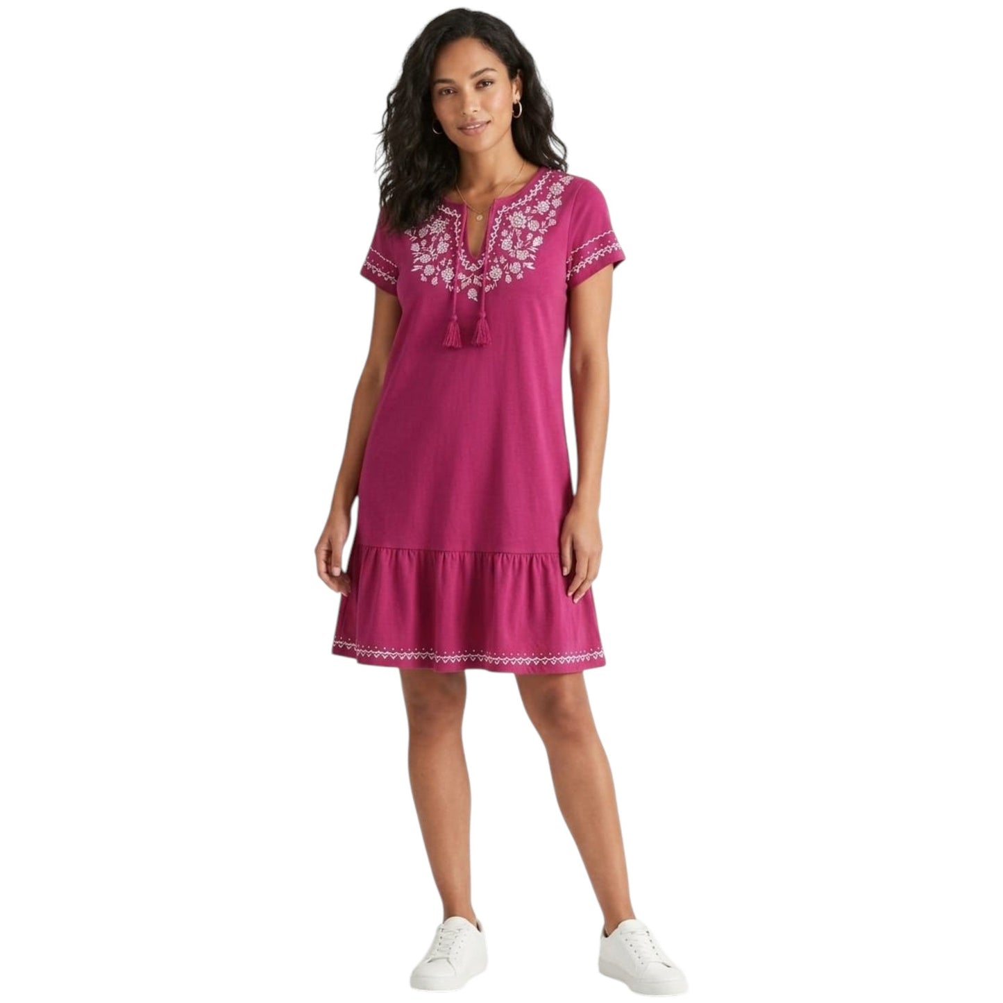 Women's Printed Dress,Fuchsia