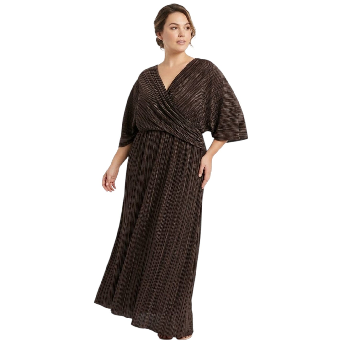 Women's Ribbed Dress,Brown