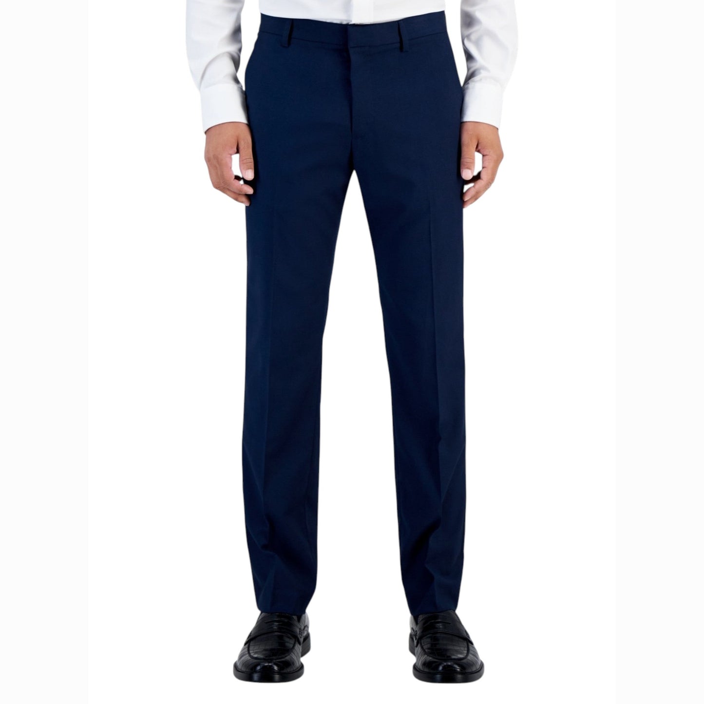 Men's Plain Solid Classic Pant,Navy