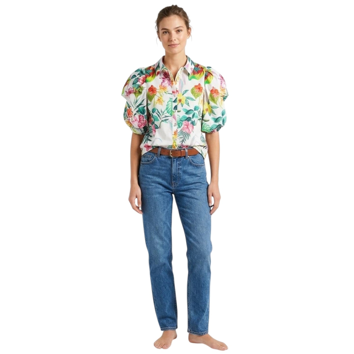 Women's Fdloral Print Top,Multi