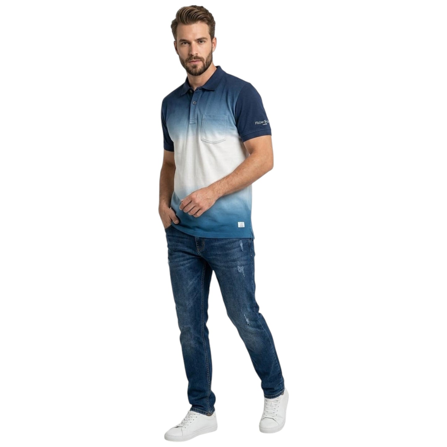 Men's Ombre Textured Top,Multi