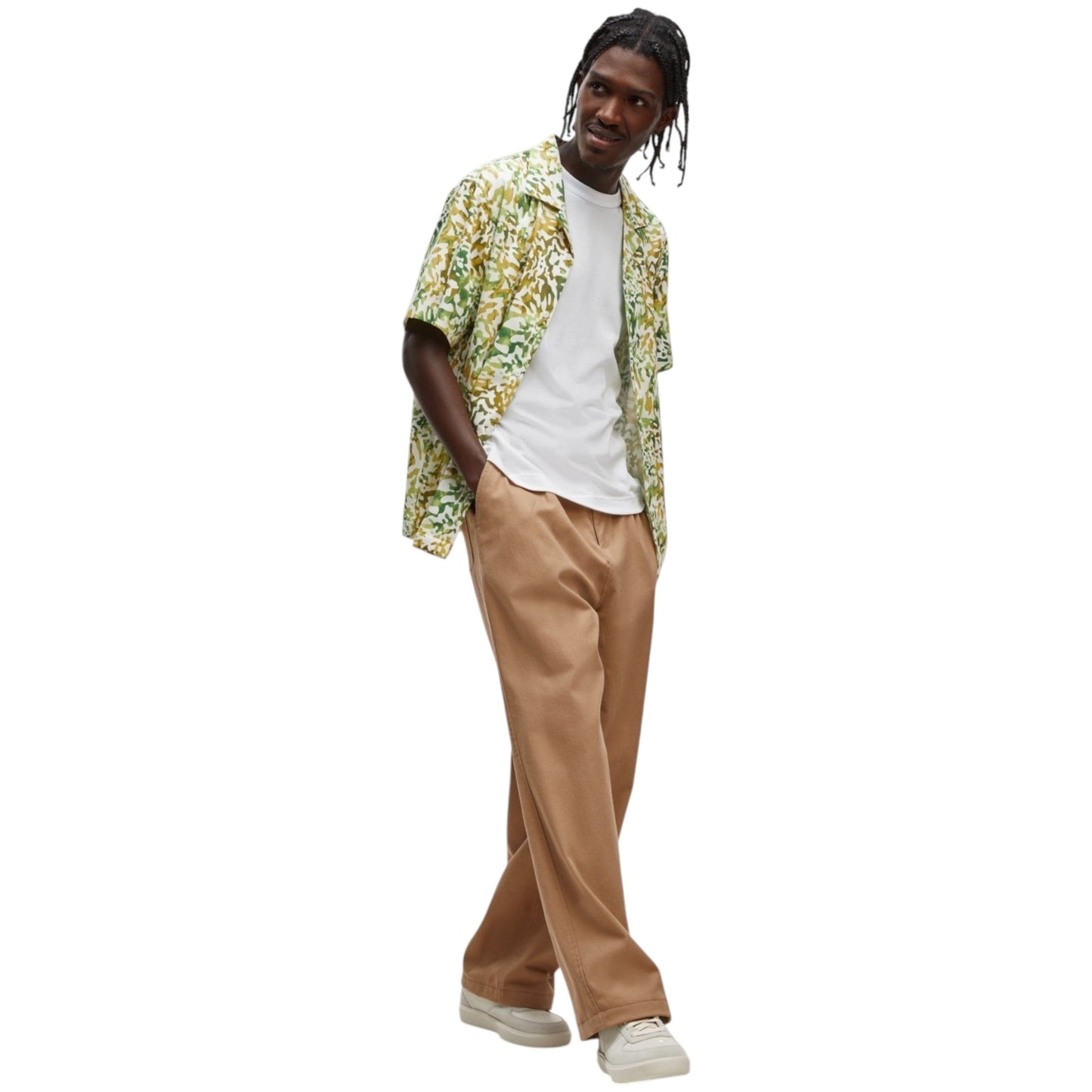 Men's Plain Solid Pant,Dark Beige