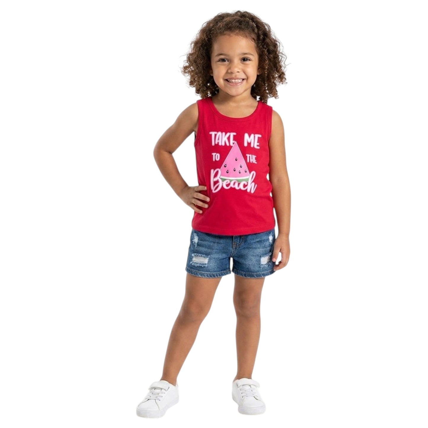 Kids Girl's Printed Top,Red