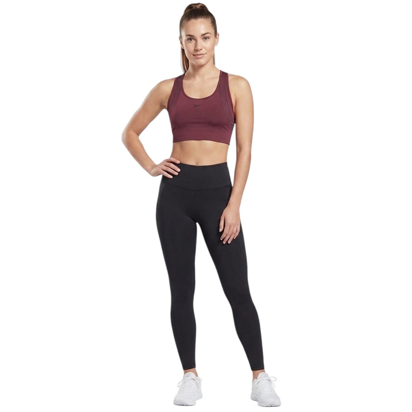 Women's Printed Sheer BackSport Top,Burgundy