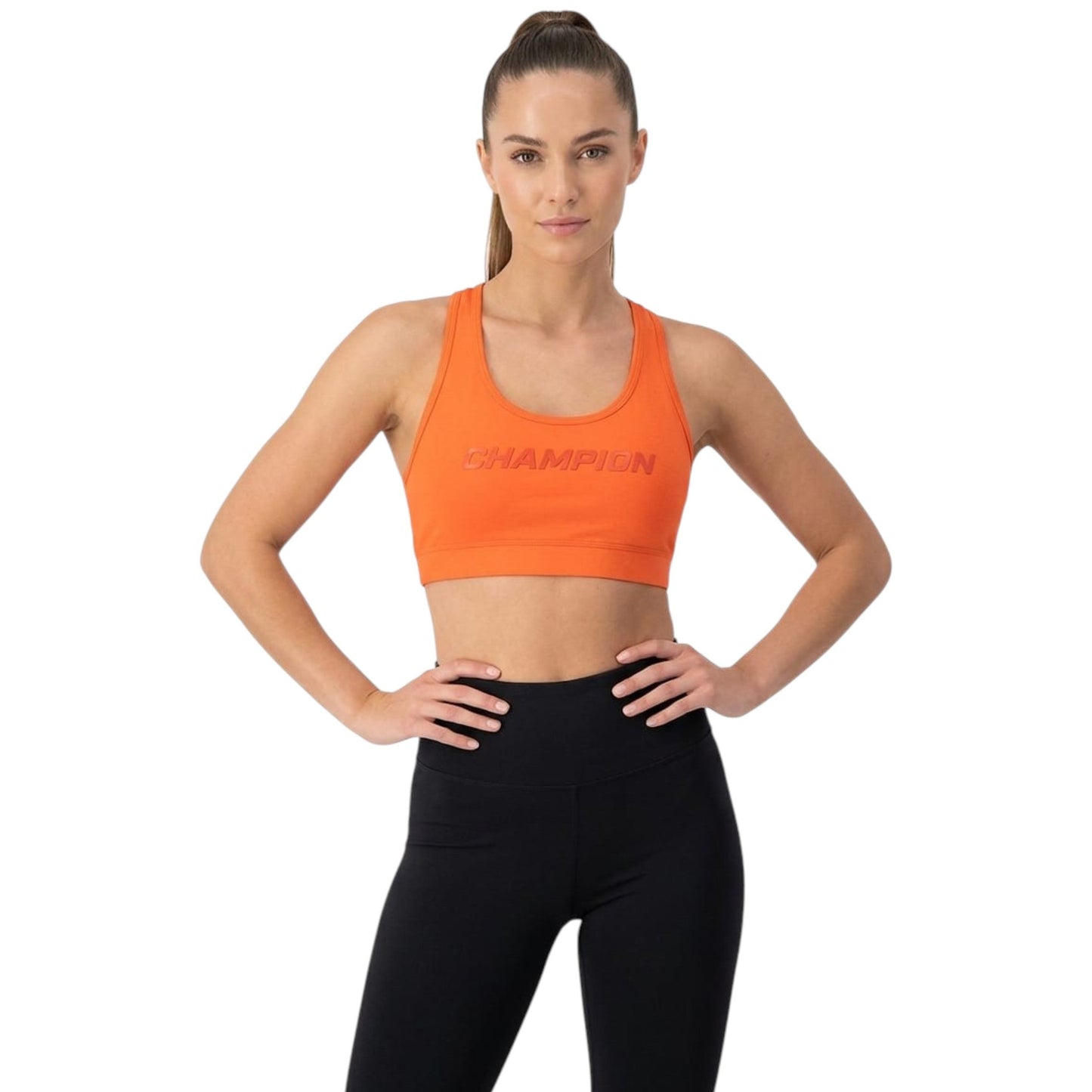 Women's Brand Logo Printed Sport Top,Orange