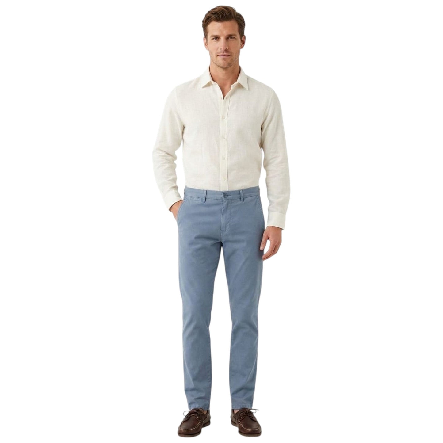Men's Plain Solid Classic Pant,Dusty Blue
